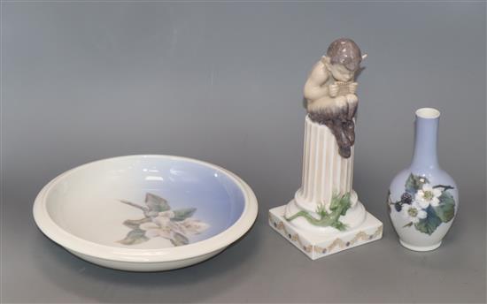 Three pieces of Royal Copenhagen tallest 21cm